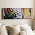 Horizontal Tropical Abstract Palm Fronds Wall Art for Living Room or Bedroom