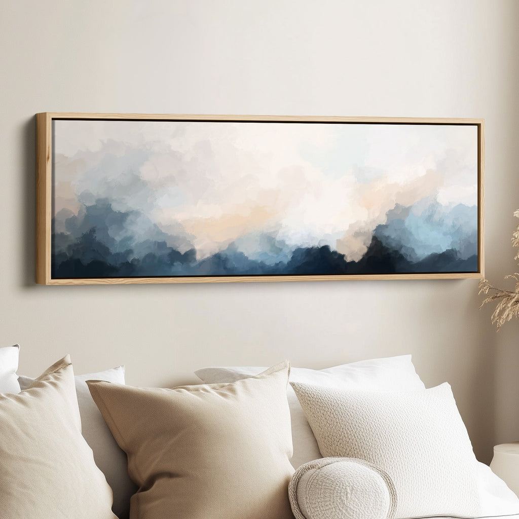 Wide Wall Art Abstract Cloud Mountains Wide Canvas For Living Room