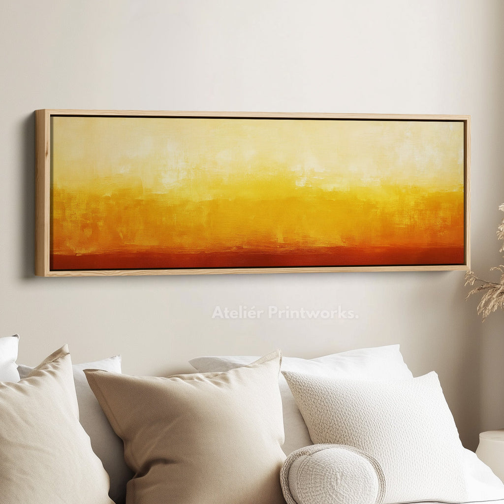 Abstract Yellow Large Framed Wall Pictures For Living Room