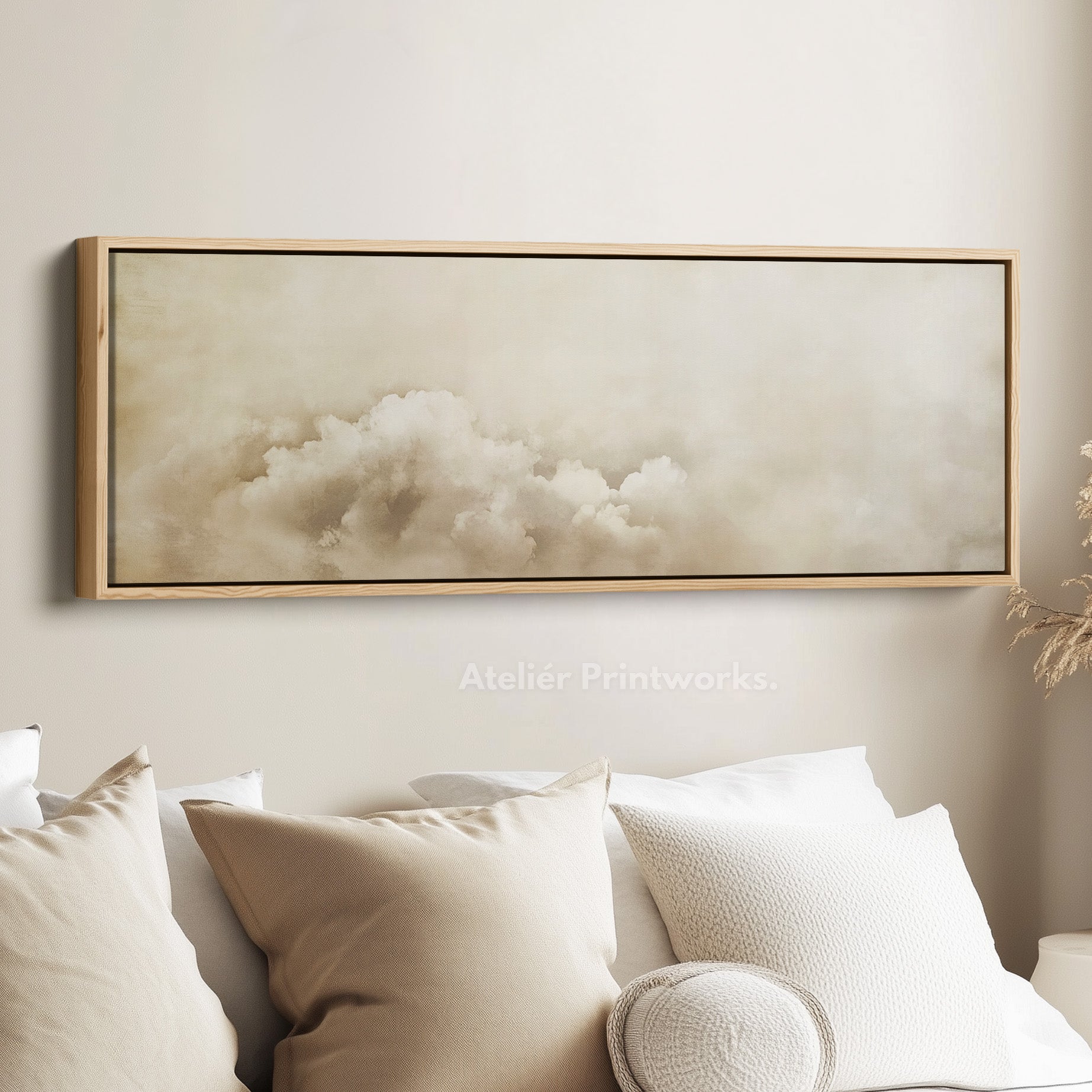 Wall Art For Bedroom Above Bed - Vintage Clouds