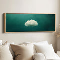 Above Bed Wall Decor - Minimalist White Cloud Large Framed Canvas