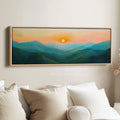 Abstract Sunrise Panoramic Above Bed Wall Decor Large Framed Pictures