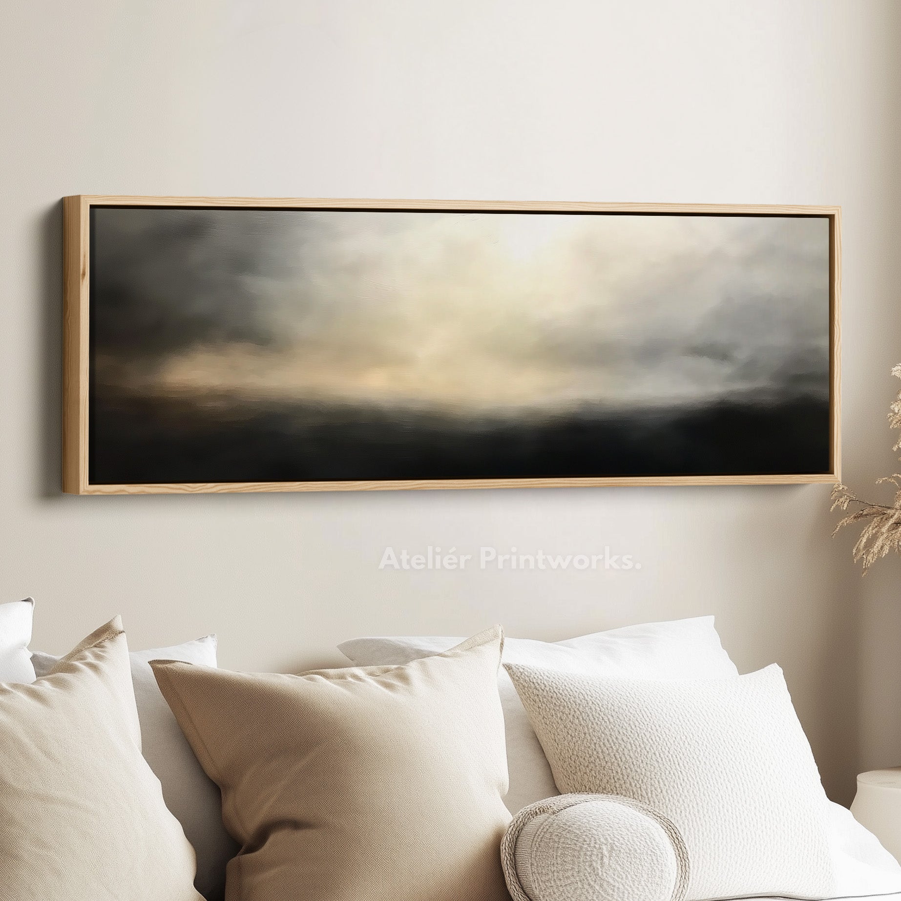 Abstract Landscape Large Horizontal Framed Canvas Wall Art