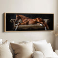 Large Horizontal Framed Canvas Wall Art Elegant Horse