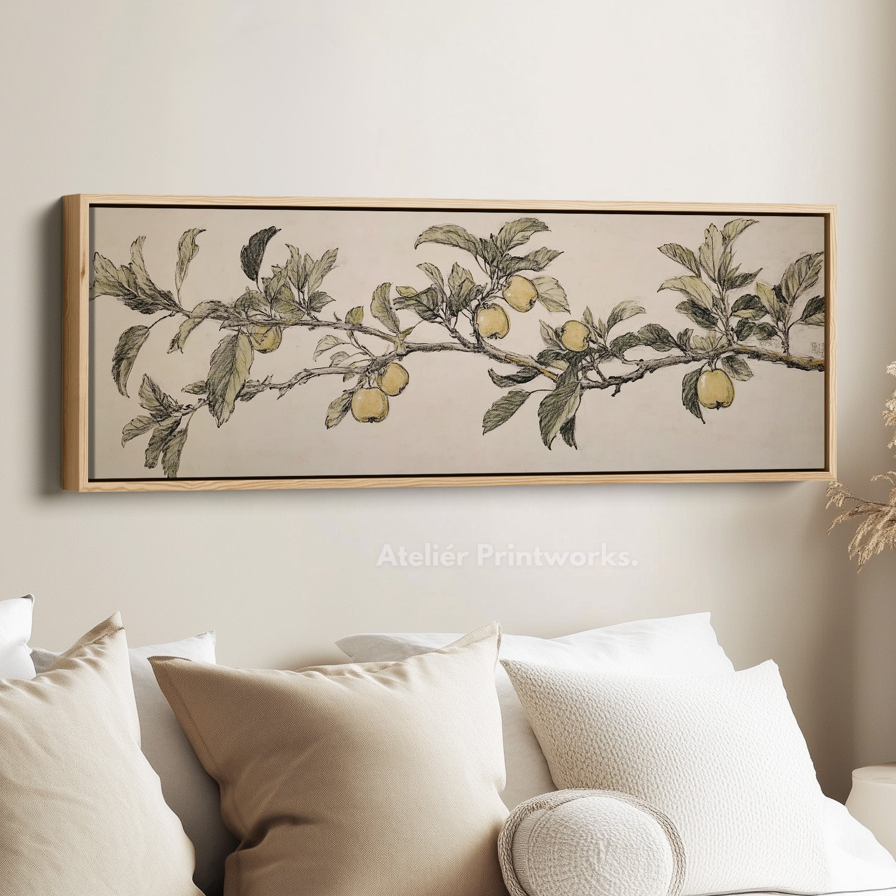 Apple Tree Above Bed Decor Framed Canvas Wall Decor