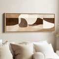 Long Framed Canvas Geometric Neutral Forms Wide Canvas For Hallway