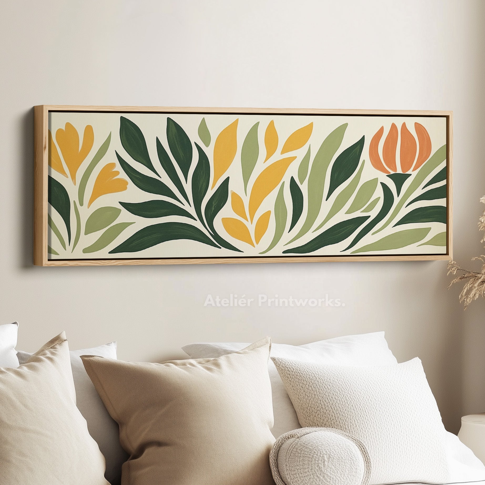 Living Room Horizontal Wall Art Abstract Floral