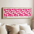 Panoramic Above Bed Wall Art Pink Bauhaus Modern