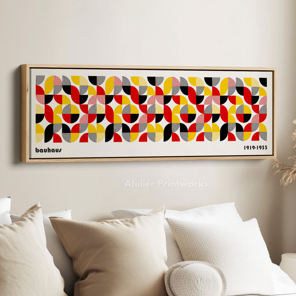 Above Bed Wall Art Framed Bauhaus Canvas