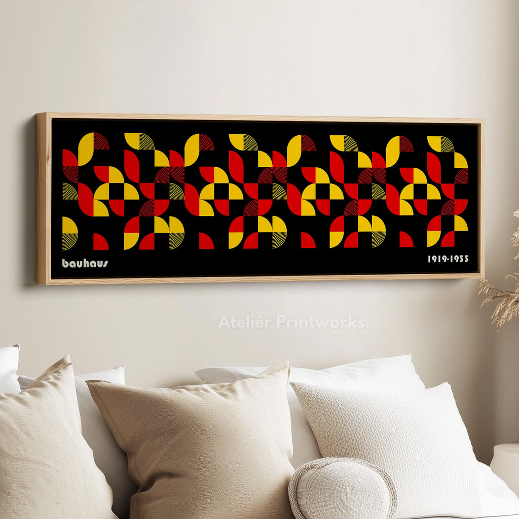 Narrow Above Bed Wall Decor Large Framed Bauhaus Modern