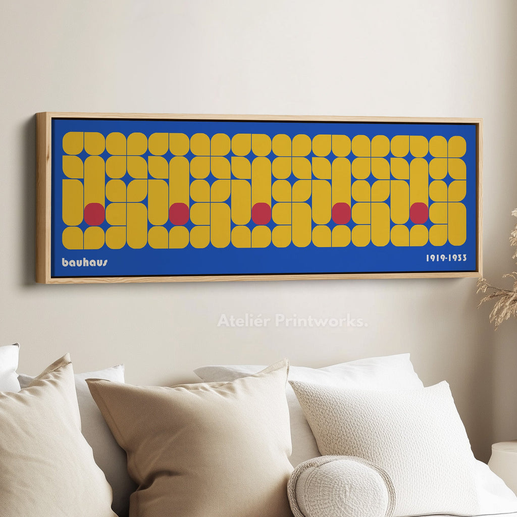 Panoramic Living Room Bauhaus Blue Wall Decor