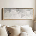 Wide Panoramic Wall Art Grey White Minimalist Long Canvas