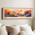 Yayoi Kusama Panoramic Wall Art Dotted Mountain Hills Long Canvas For Office