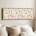 Panoramic Wall Art Italian Food Line Pattern Long Canvas For Kitchen