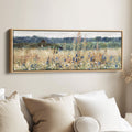 Wide Wall Art Impressionist Meadow Landscape Long Canvas For Bedroom