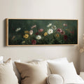 Panoramic Wall Art Moody Floral Meadow Long Canvas For Living Room
