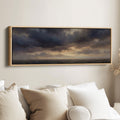 Wide Canvas Moody Sea Under Clouds Horizontal Canvas Print Hallway