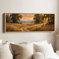 Golden Field At Sunset Wide Canvas Oversized Wall Decor Hallway