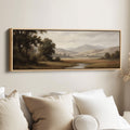 River Valley With Mountains Horizontal Wall Art Oversized Wall Decor Office
