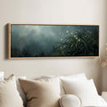 Long Wall Art White Flowers In Foliage Panoramic Canvas Print Living Room