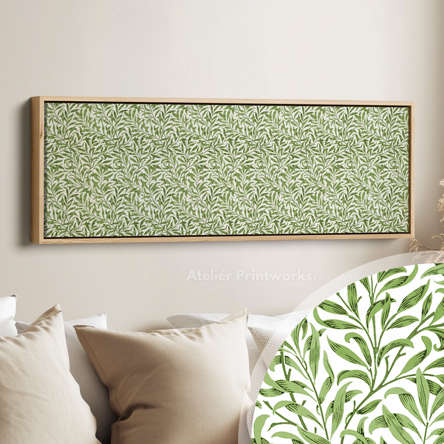 Botanical William Morris Willow Bough Narrow Long Wall Decor
