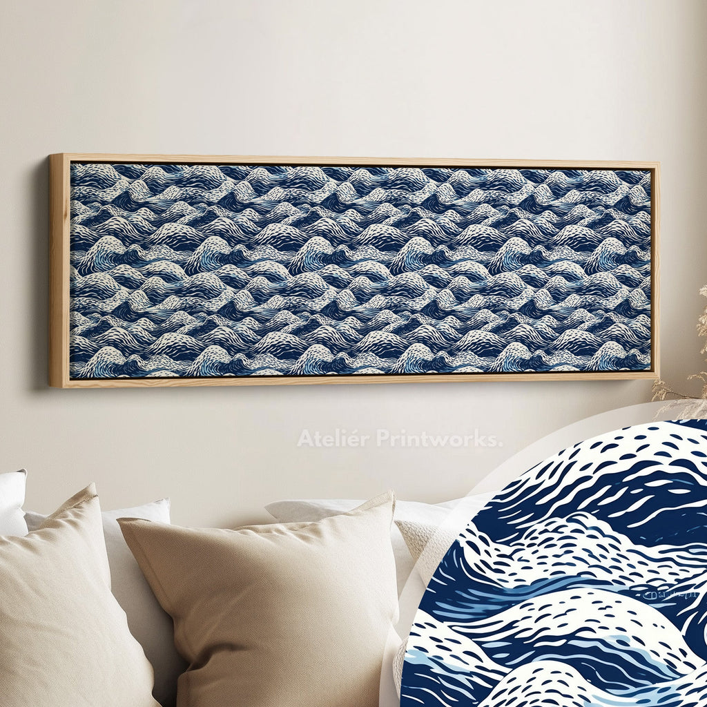 Japandi Style Wave Long Narrow Horizontal Wall Decor