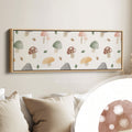 Mushroom Doodle Kids Room Narrow Wall Art
