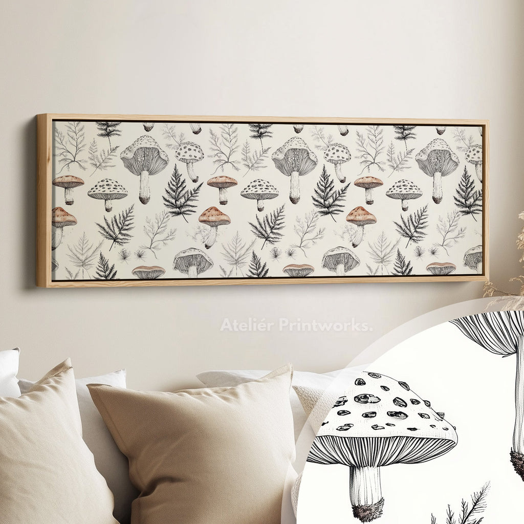 Mushroom Botanicals Narrow Long Wall Art