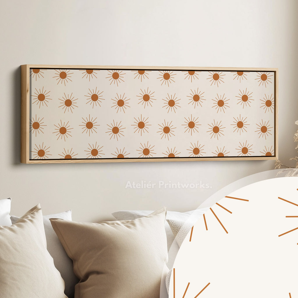 Boho Minimalist Sun Panoramic Slim Wall Art