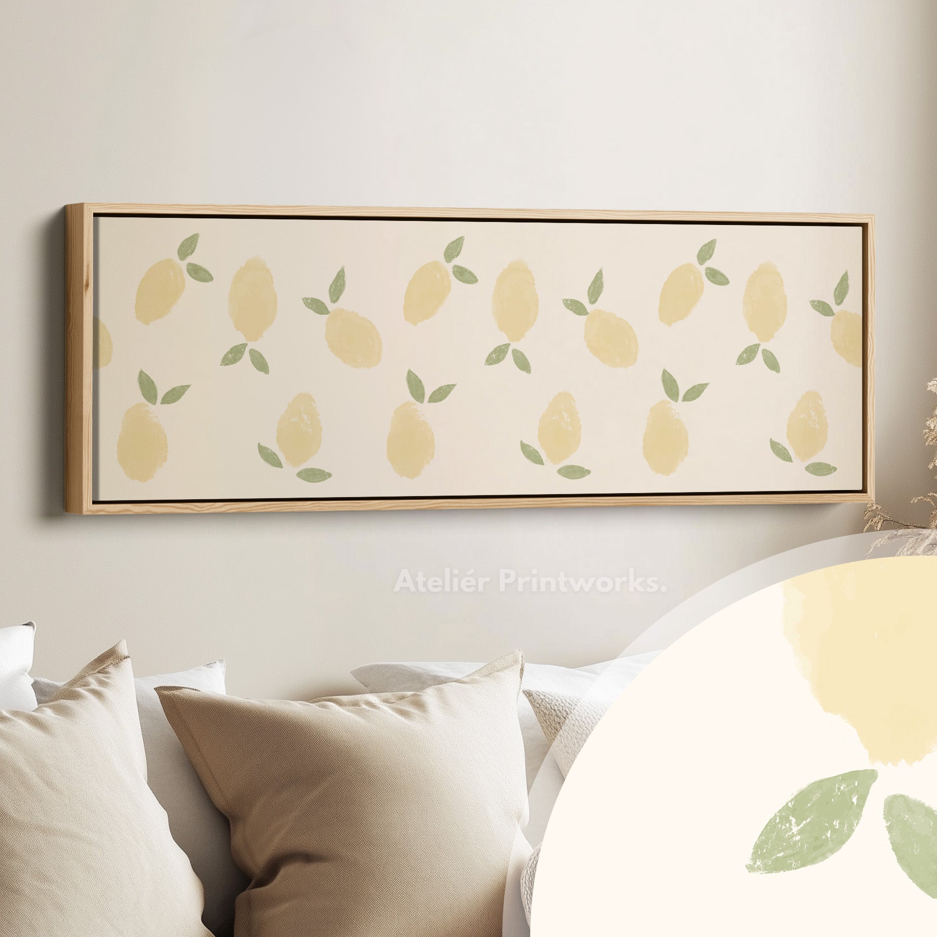 Narrow Long Kitchen Wall Art Lemons