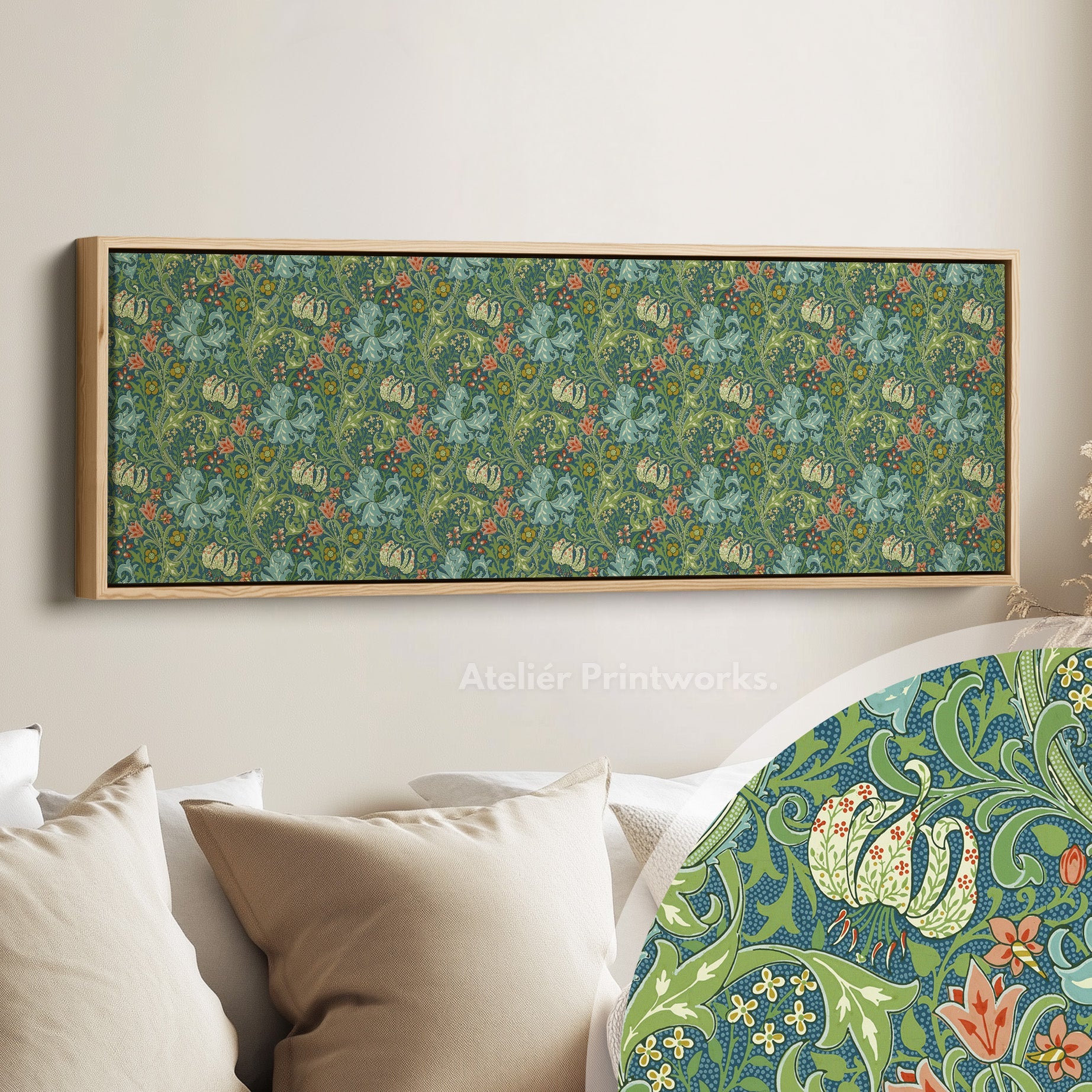 Horizontal Long Wall Decor William Morris Golden Lily