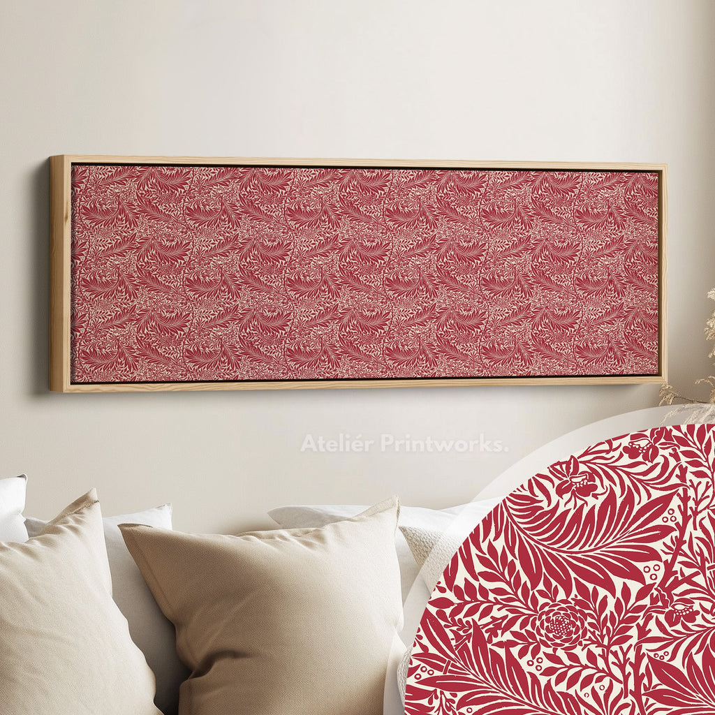 Horizontal Narrow Wall Decor William Morris Red Larkspur