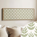 Long Narrow Wall Art Green Boho Leaves
