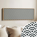 Horizontal Wall Art Black & White Japandi Waves