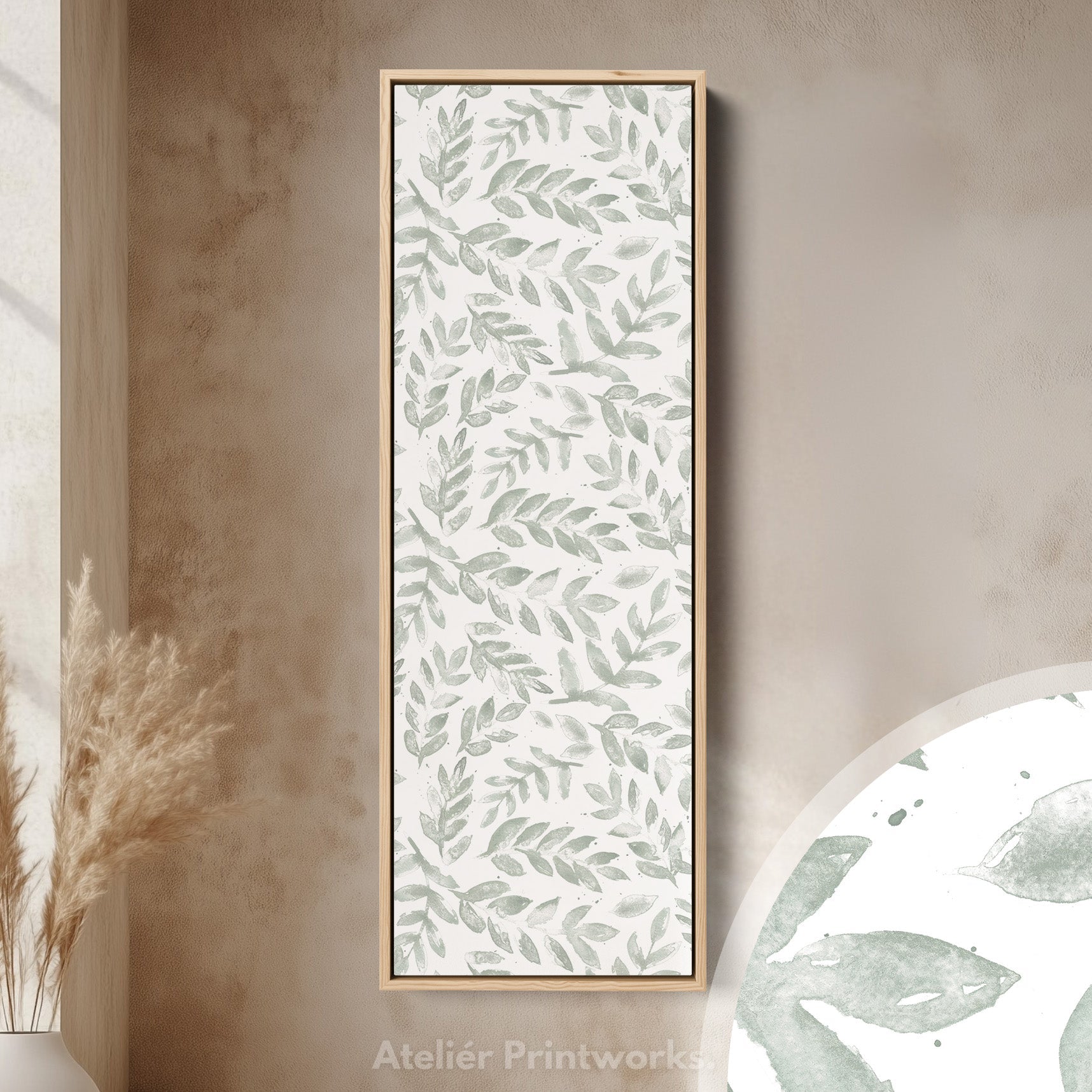 Cottagecore Vintage Sage Green Floral Framed Floral Wall Art