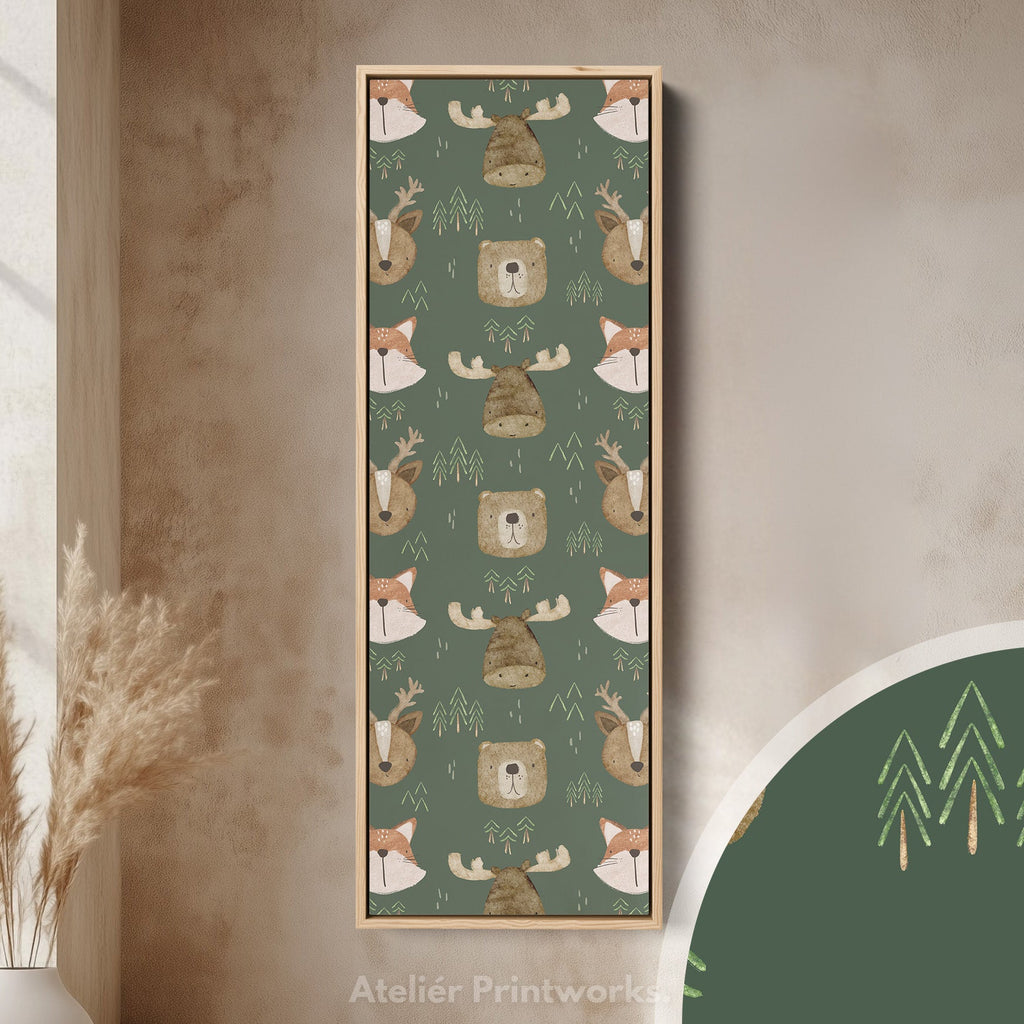 Vertical Kids Room Wall Decor Woodland Animals