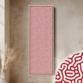 Vertical Long Wall Art Red & White Pattern