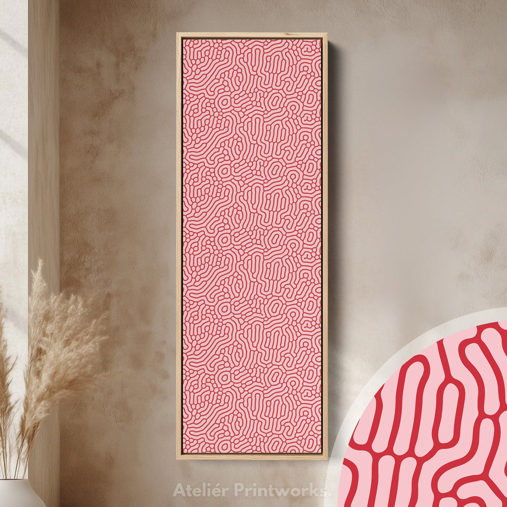 Red & Pink Wriggly Vertical Narrow Wall Art