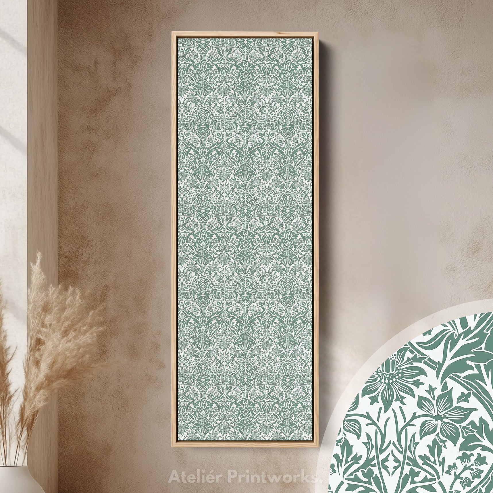 Vertical Long Narrow Wall Art William Morris Bluebell