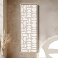Vertical Tall Narrow Wall Art Beige & White