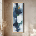 Vertical Wall Art Navy Green Long Vertical Canvas For Hallway