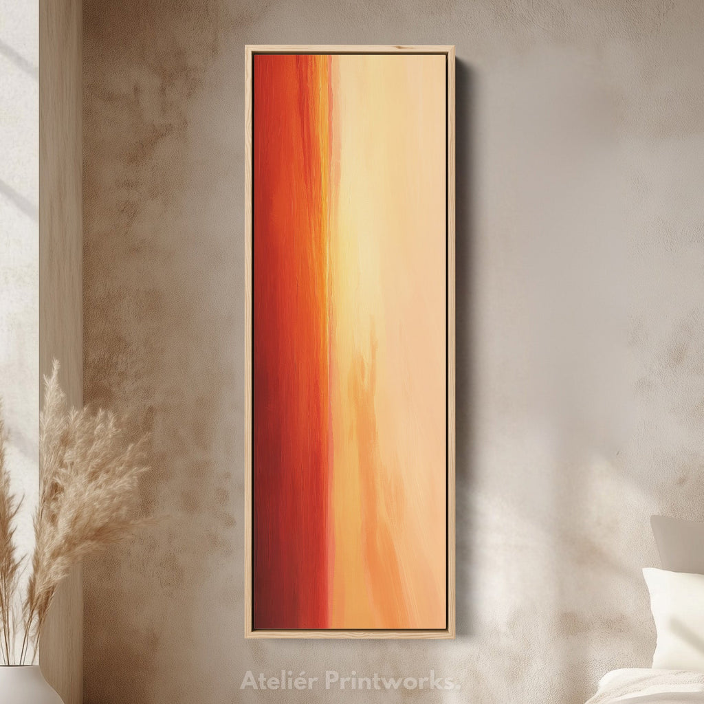 Red & Orange Abstract Skinny Tall Vertical Large Canvas Wall Art