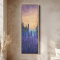 Large Frame Wall Decor - Lavender Long Narrow Vertical Wall Art