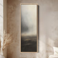 Grey Cloud Long Vertical Skinny Large Framed Canvas Decor