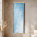 Light Blue Abstract Bedroom Decor Vertical Wall Art - Tall Long Narrow Vertical