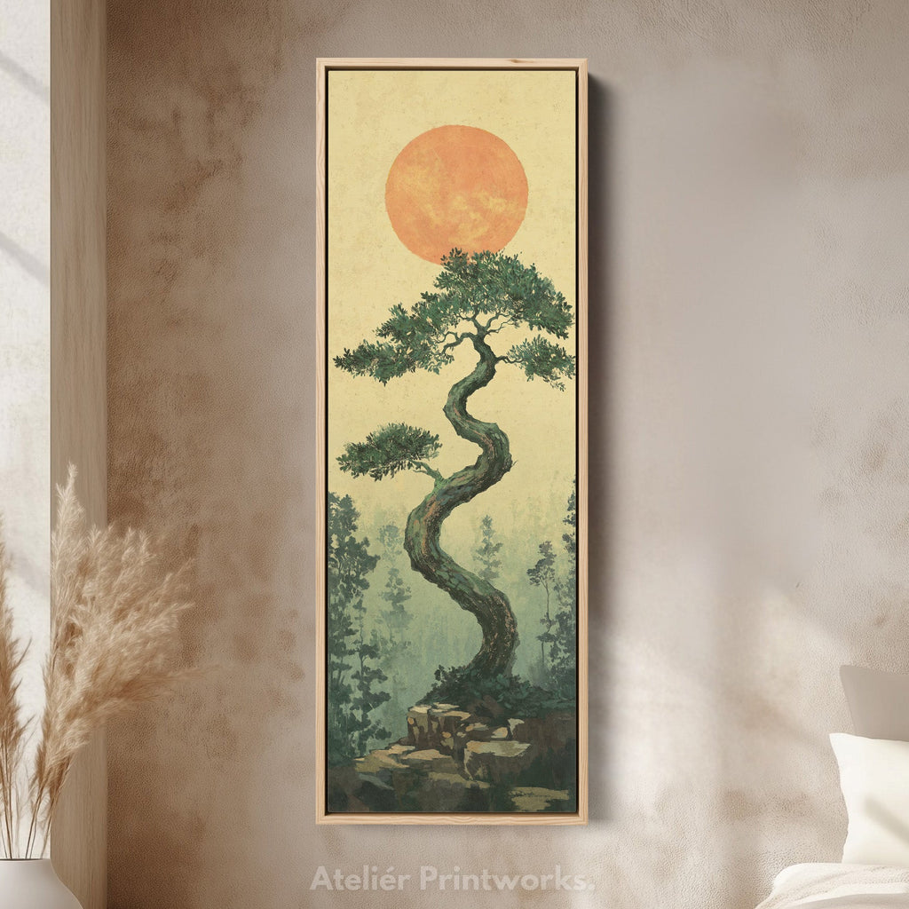Vertical Wall Art Bonsai Tree