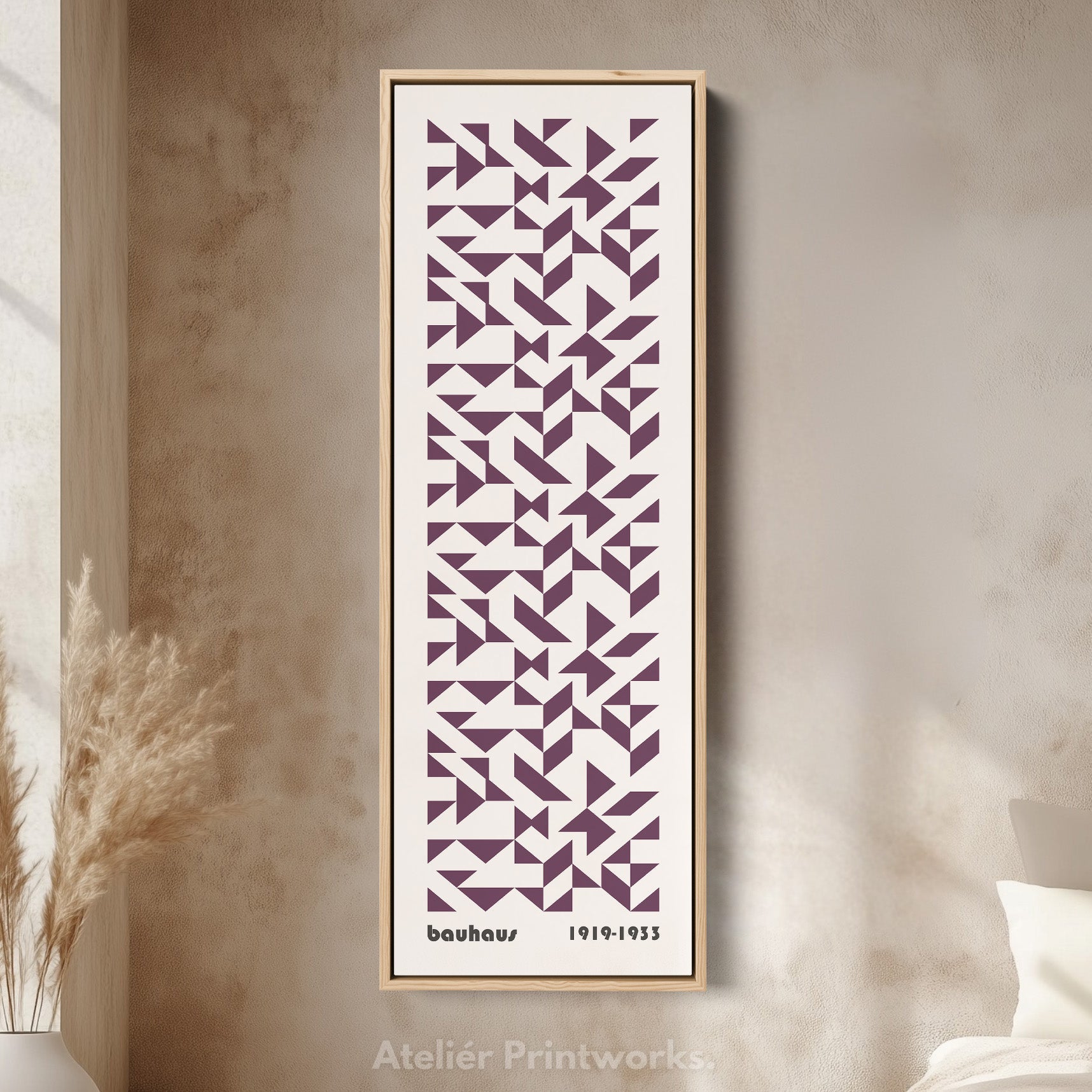 Bauhaus Retro Mid Century Geometric Long Vertical Wall Art