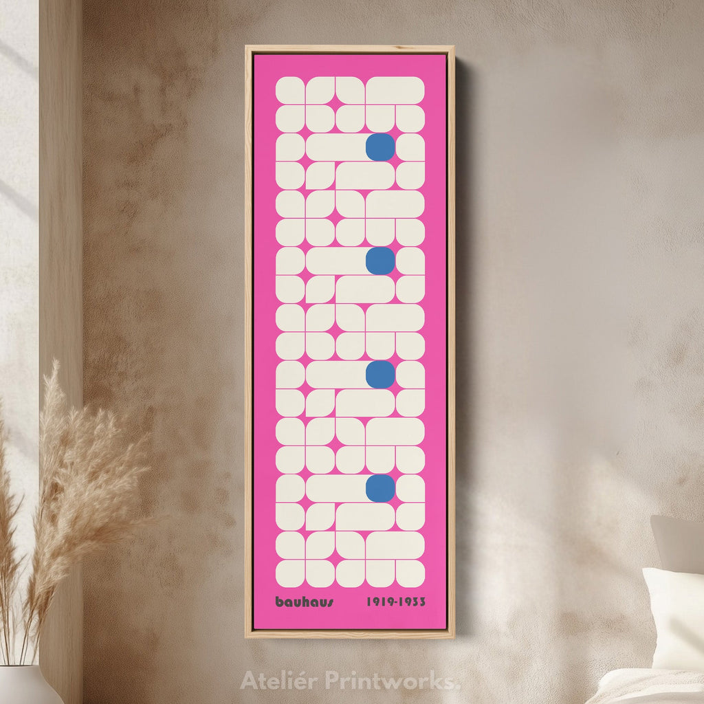 Vertical Pink Wall Decor Bauhaus Mid Century
