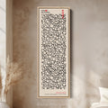 Yayoi Kusama Style Long Framed Canvas – Large Vertical Japanese Abstract Wall Art, Japandi Style, Japanese Poster Print