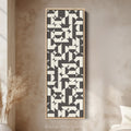Bauhaus Geometric Pattern Tall Vertical Wall Canvas for Office or Living Room